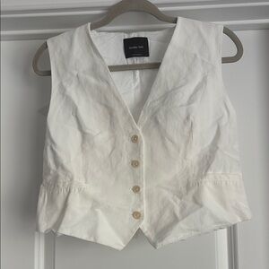 Massimo Dutti Cream Buttoned Vest